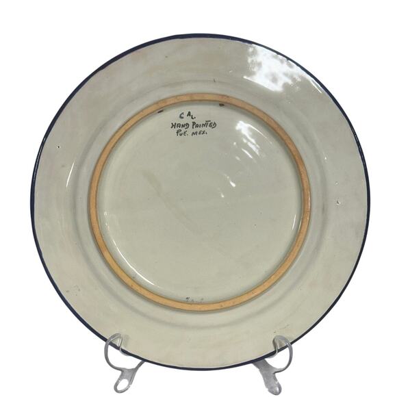 Talavera Puebla Pottery Mexico Cobalt Blue White 12" Charger Plate-Design B - Picture 6 of 8